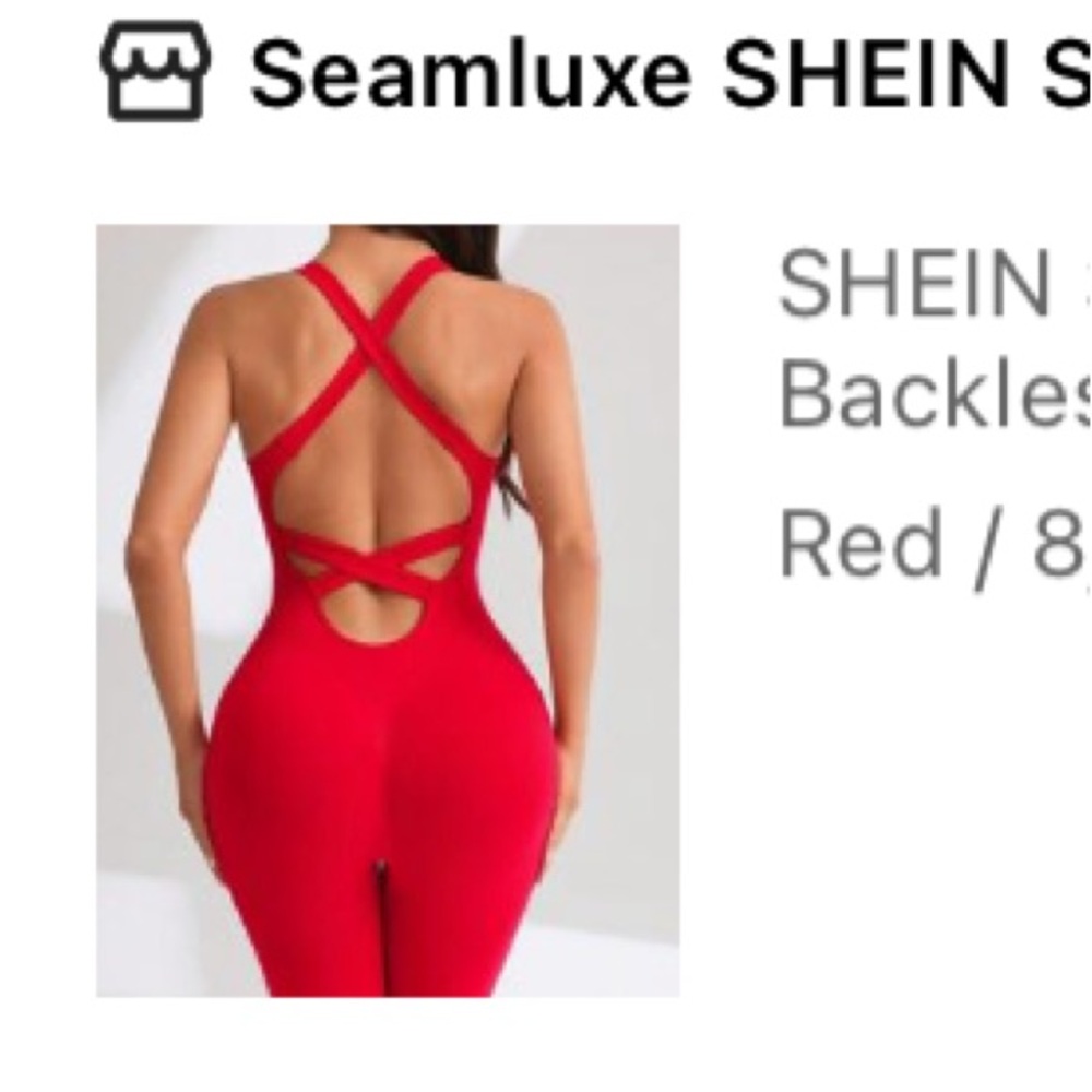 Red workout jumpsuit